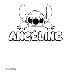 Coloración del nombre ANGÉLINE - decorado Stitch