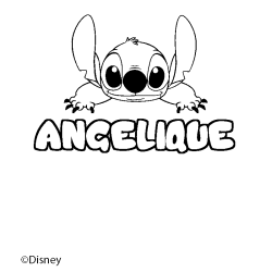 Coloración del nombre ANGELIQUE - decorado Stitch