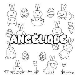 Coloración del nombre ANGÉLIQUE - decorado Pascua