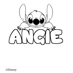 Coloración del nombre ANGIE - decorado Stitch