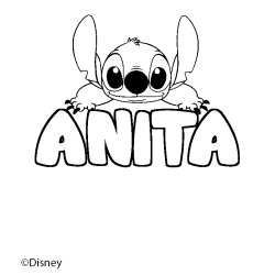 Coloración del nombre ANITA - decorado Stitch