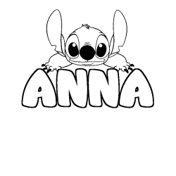 Coloración del nombre ANNA - decorado Stitch