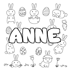 Coloración del nombre ANNE - decorado Pascua