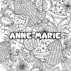 Coloración del nombre ANNE-MARIE - decorado mandala de frutas