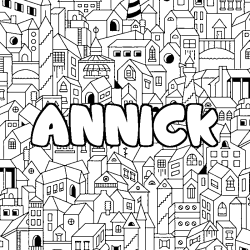 Coloración del nombre ANNICK - decorado ciudad