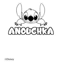 Coloración del nombre ANOUCHKA - decorado Stitch