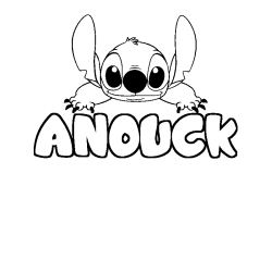 Coloración del nombre ANOUCK - decorado Stitch