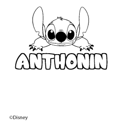 Coloración del nombre ANTHONIN - decorado Stitch