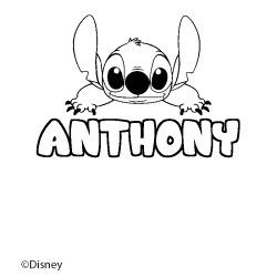 Coloración del nombre ANTHONY - decorado Stitch