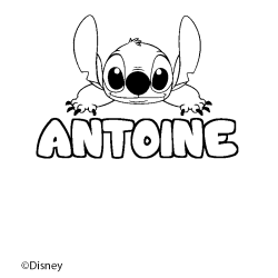 Coloración del nombre ANTOINE - decorado Stitch