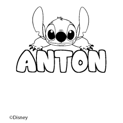 Coloración del nombre ANTON - decorado Stitch