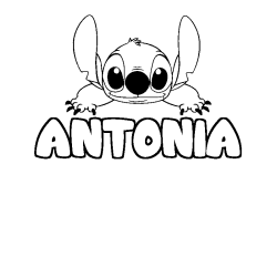 Coloración del nombre ANTONIA - decorado Stitch