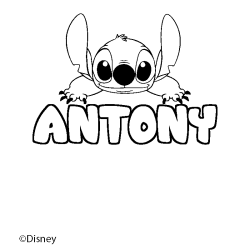 Coloración del nombre ANTONY - decorado Stitch