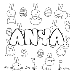 Coloración del nombre ANYA - decorado Pascua