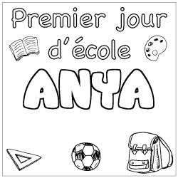 Coloración del nombre ANYA - decorado primer día de escuela