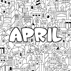 Coloración del nombre APRIL - decorado ciudad