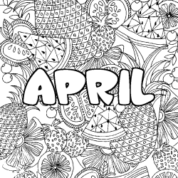Coloración del nombre APRIL - decorado mandala de frutas