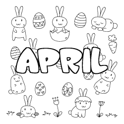 Coloración del nombre APRIL - decorado Pascua