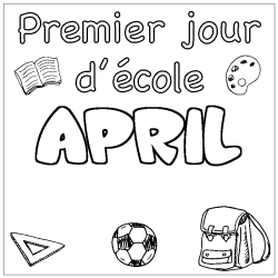 Coloración del nombre APRIL - decorado primer día de escuela