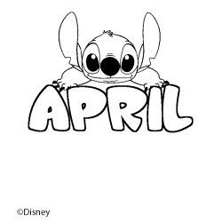 Coloración del nombre APRIL - decorado Stitch
