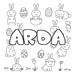 Coloración del nombre ARDA - decorado Pascua