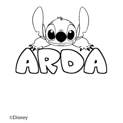 Coloración del nombre ARDA - decorado Stitch