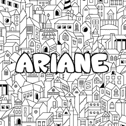 Coloración del nombre ARIANE - decorado ciudad