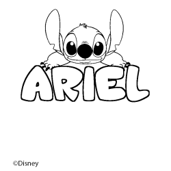 Coloración del nombre ARIEL - decorado Stitch