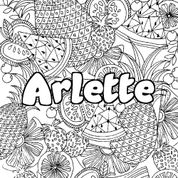 Coloración del nombre Arlette - decorado mandala de frutas