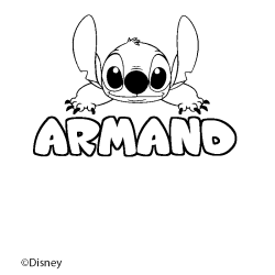Coloración del nombre ARMAND - decorado Stitch