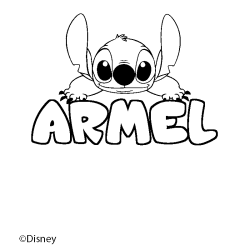 Coloración del nombre ARMEL - decorado Stitch