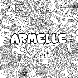Coloración del nombre ARMELLE - decorado mandala de frutas