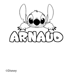 Coloración del nombre ARNAUD - decorado Stitch