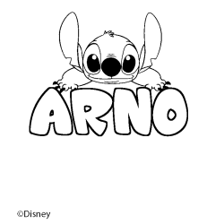 Coloración del nombre ARNO - decorado Stitch