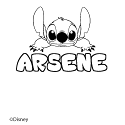 Coloración del nombre ARSENE - decorado Stitch