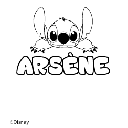 Coloración del nombre ARSÈNE - decorado Stitch