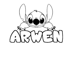Coloración del nombre ARWEN - decorado Stitch