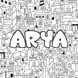 Coloración del nombre ARYA - decorado ciudad