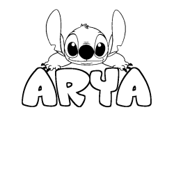 Coloración del nombre ARYA - decorado Stitch