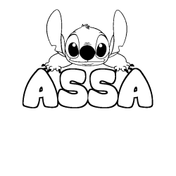 Coloración del nombre ASSA - decorado Stitch