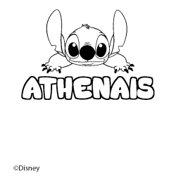 Coloración del nombre ATHENAIS - decorado Stitch