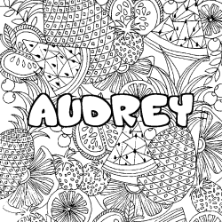 Coloración del nombre AUDREY - decorado mandala de frutas