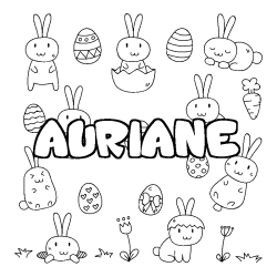 Coloración del nombre AURIANE - decorado Pascua