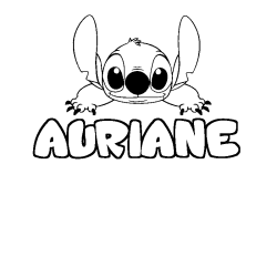 Coloración del nombre AURIANE - decorado Stitch