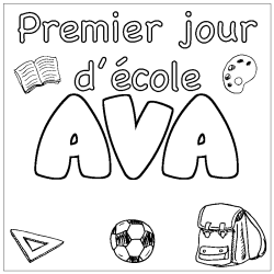 Coloración del nombre AVA - decorado primer día de escuela