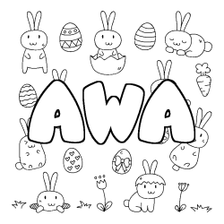 Coloración del nombre AWA - decorado Pascua