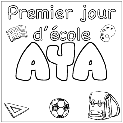Coloración del nombre AYA - decorado primer día de escuela