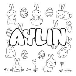 Coloración del nombre AYLIN - decorado Pascua