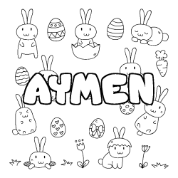Coloración del nombre AYMEN - decorado Pascua