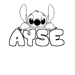 Coloración del nombre AYSE - decorado Stitch